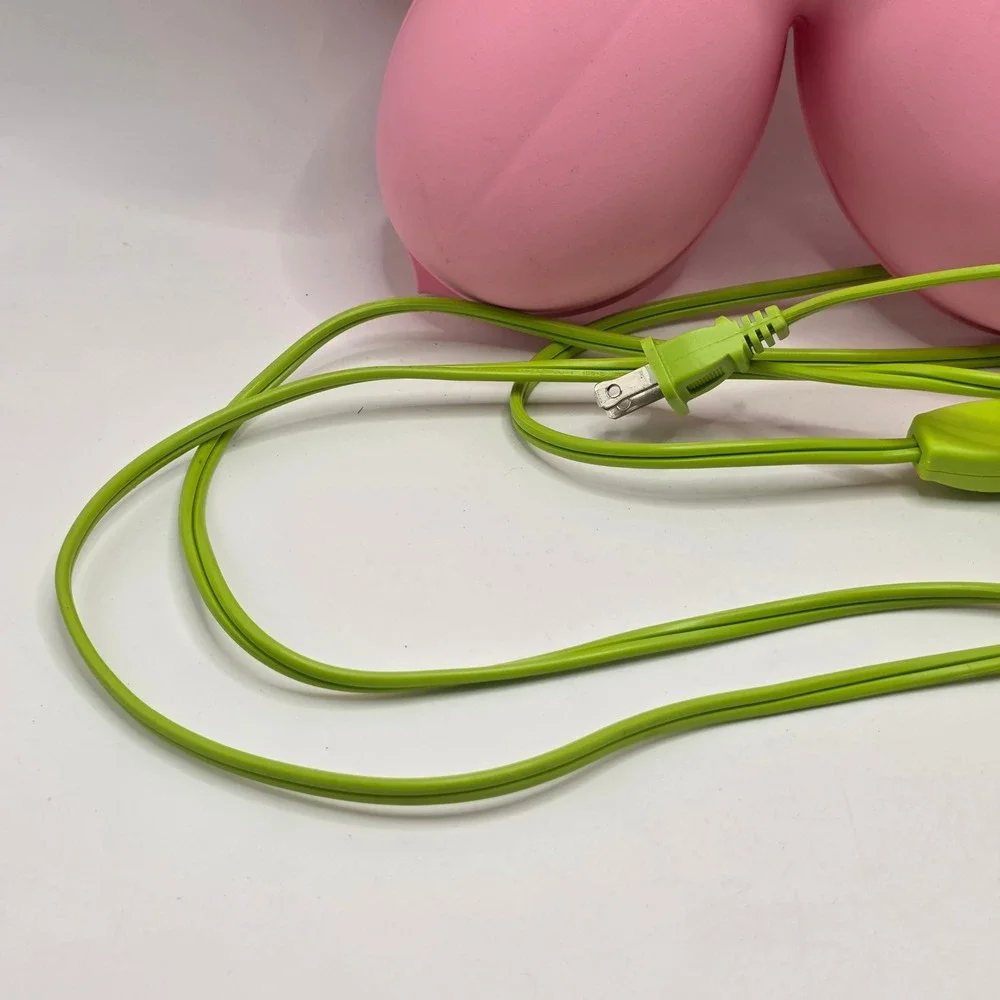 IKEA SMILA BLOMMA Wall Lamp Pink Flower Kids Room Decor Green Cord Y2K Kidcore